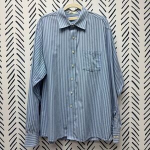 XXL - Michael Kors Blue Striped Button Down Dress Shirt